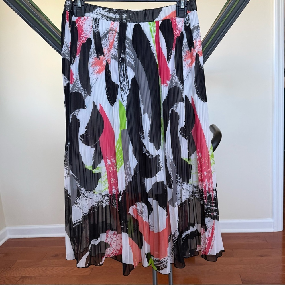 Worthington Pleated Multicolor Midi Skirt size S